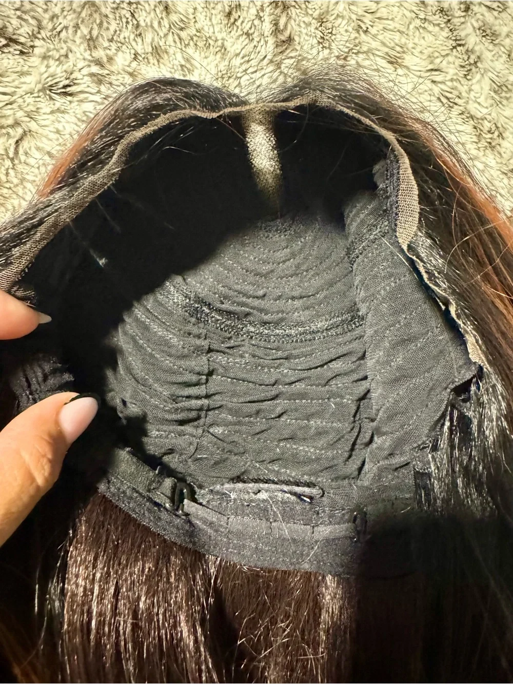 Black Wig with Copper Highlights - Women Hair Extension